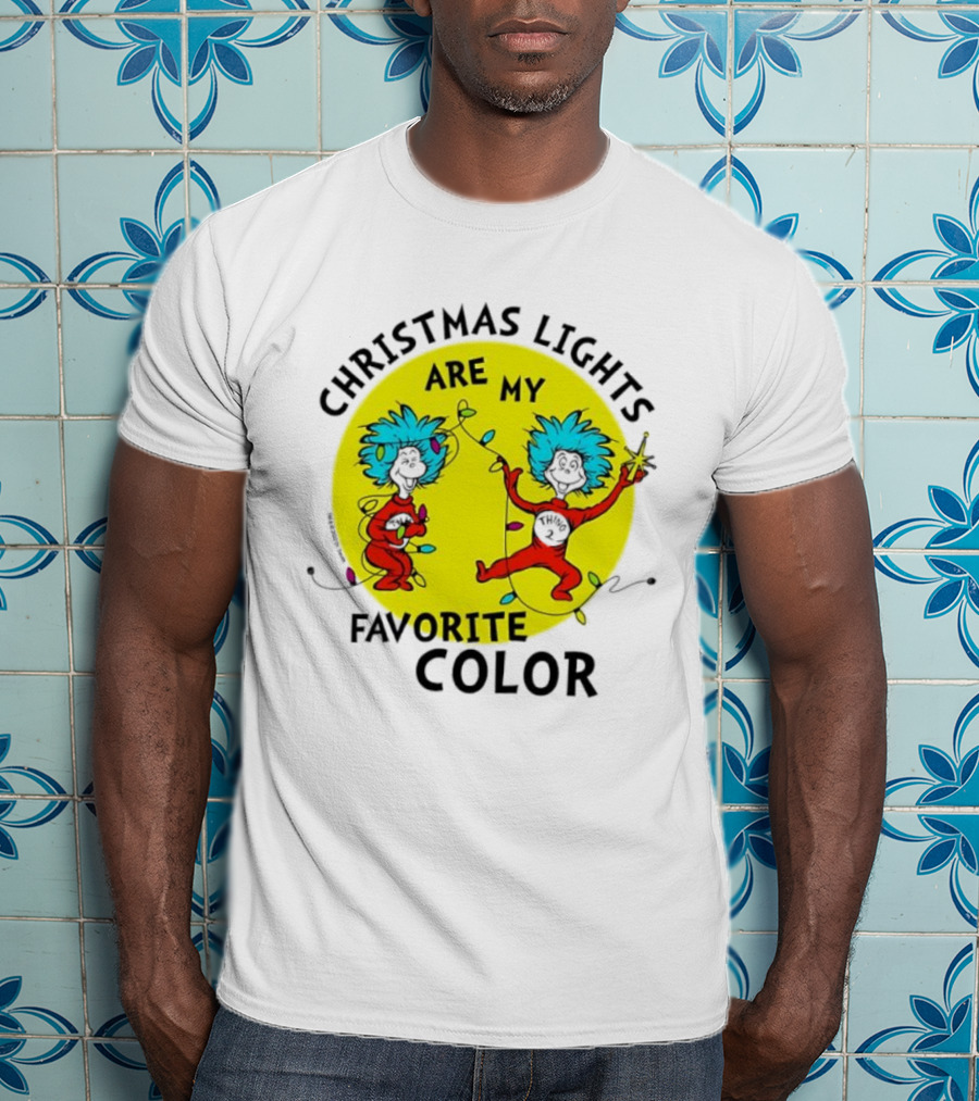 Christmas Lights Are My Favorite Color Thing 1 And Thing 2 Juniors Cropped T-Shirt