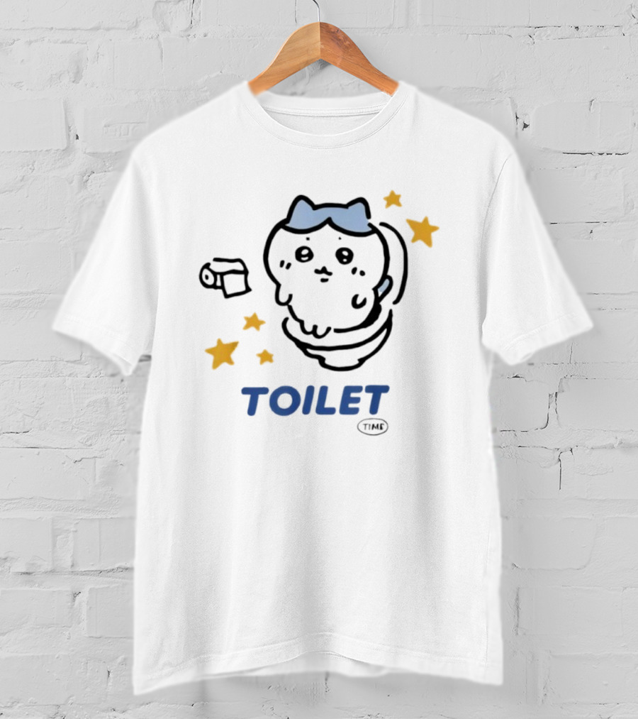 Toilet Time Chikawa Meme Cute Character Roll T-Shirt