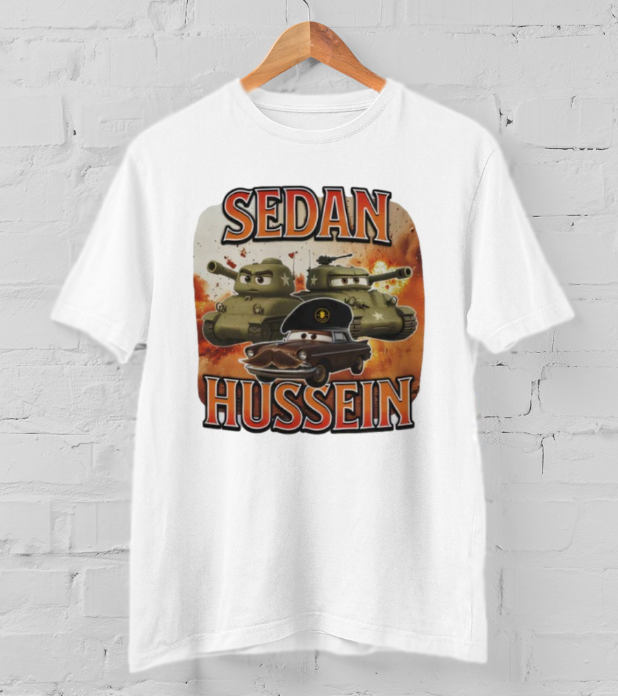 SEDAN HUSSEIN Tanks Explosive Cartoon Style T-Shirt