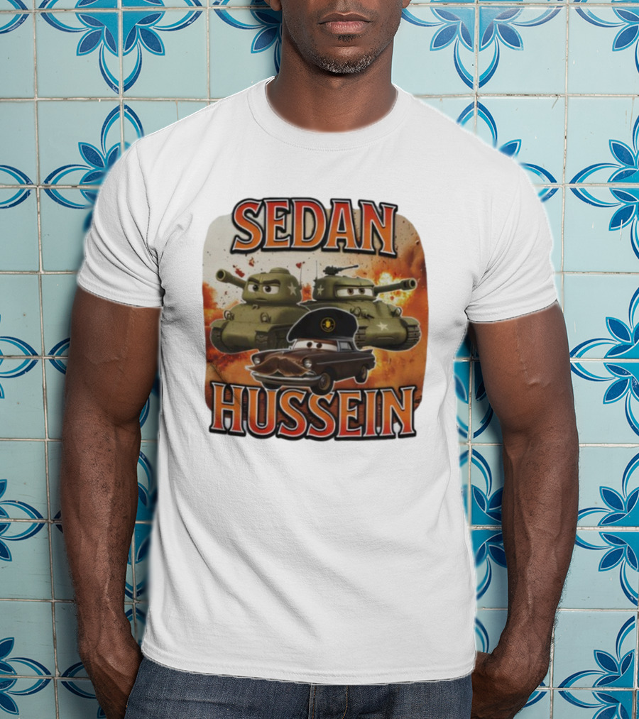 SEDAN HUSSEIN Tanks Explosive Cartoon Style T-Shirt