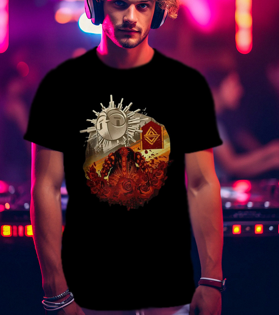 Clair Obscur Expedition 33 Sunburst Symbol Esquie Roses T-Shirt