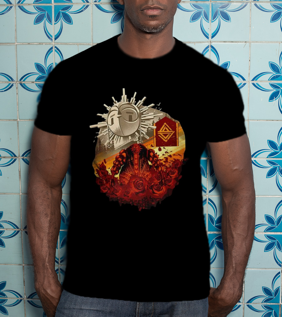 Clair Obscur Expedition 33 Sunburst Symbol Esquie Roses T-Shirt