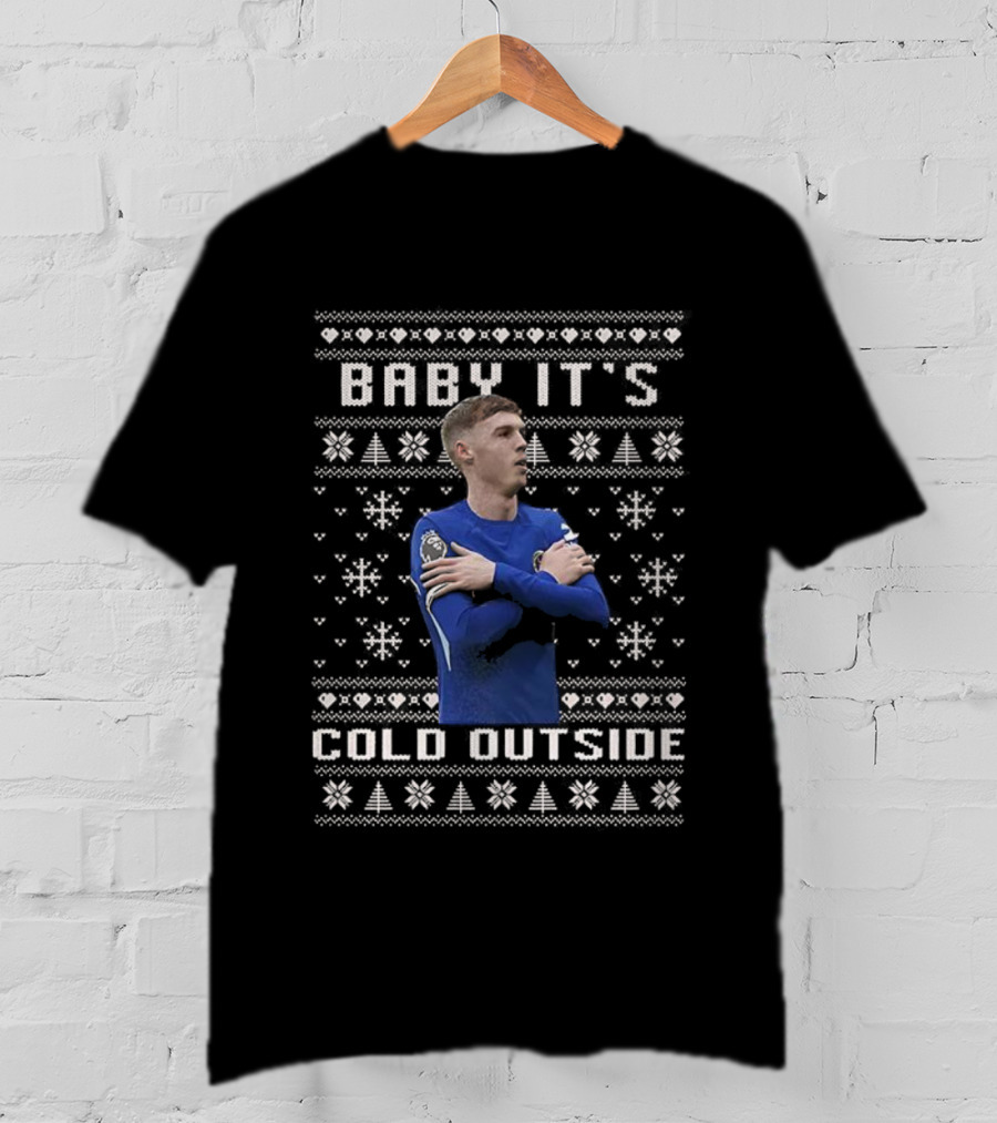 Cole Palmer Chelsea Baby It's Cold Outside Ugly Christmas Sweater Football Celebration T-Shirt