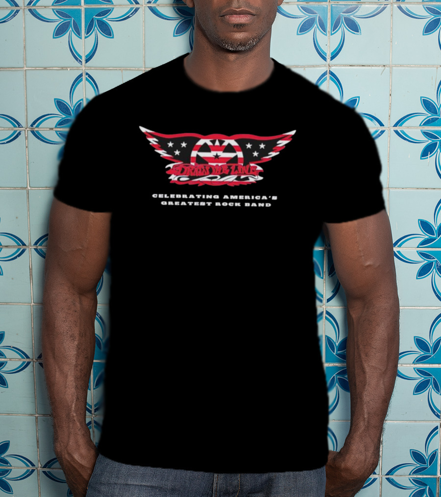 Celebrating America’s Greatest Rock Band Draw The Line Flag T-Shirt