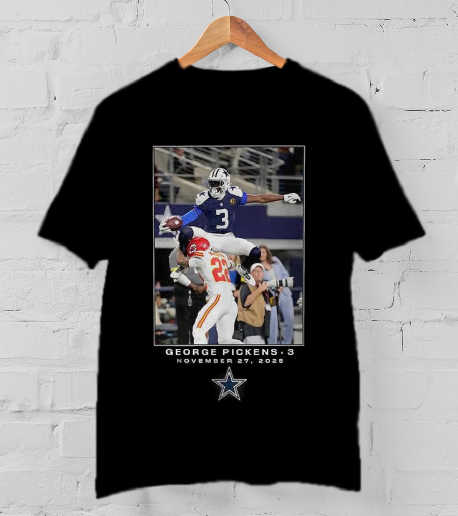 Dallas Cowboys George Pickens Number 3 NFL Week 13 2025 Moment T-Shirt