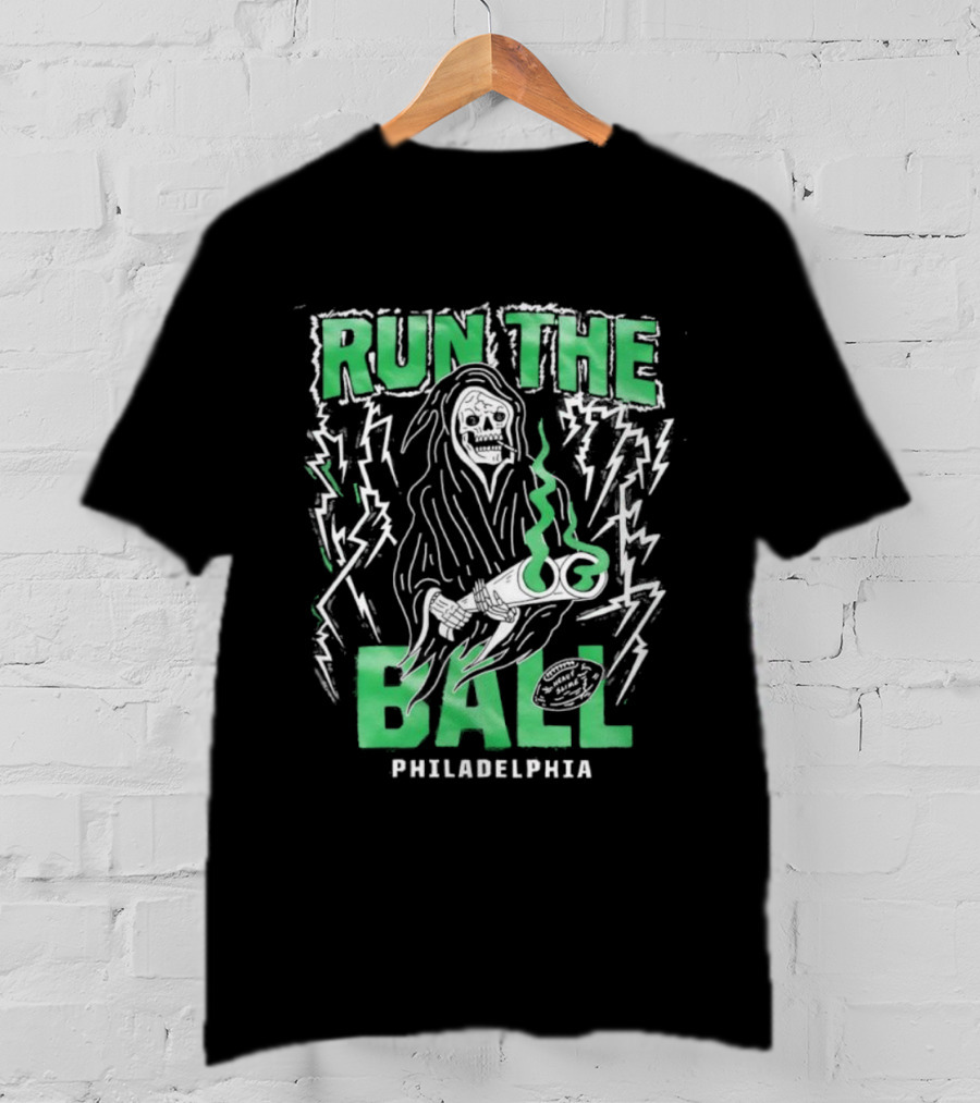 Philadelphia Grim Reaper Run The Ball Football Halloween T-Shirt