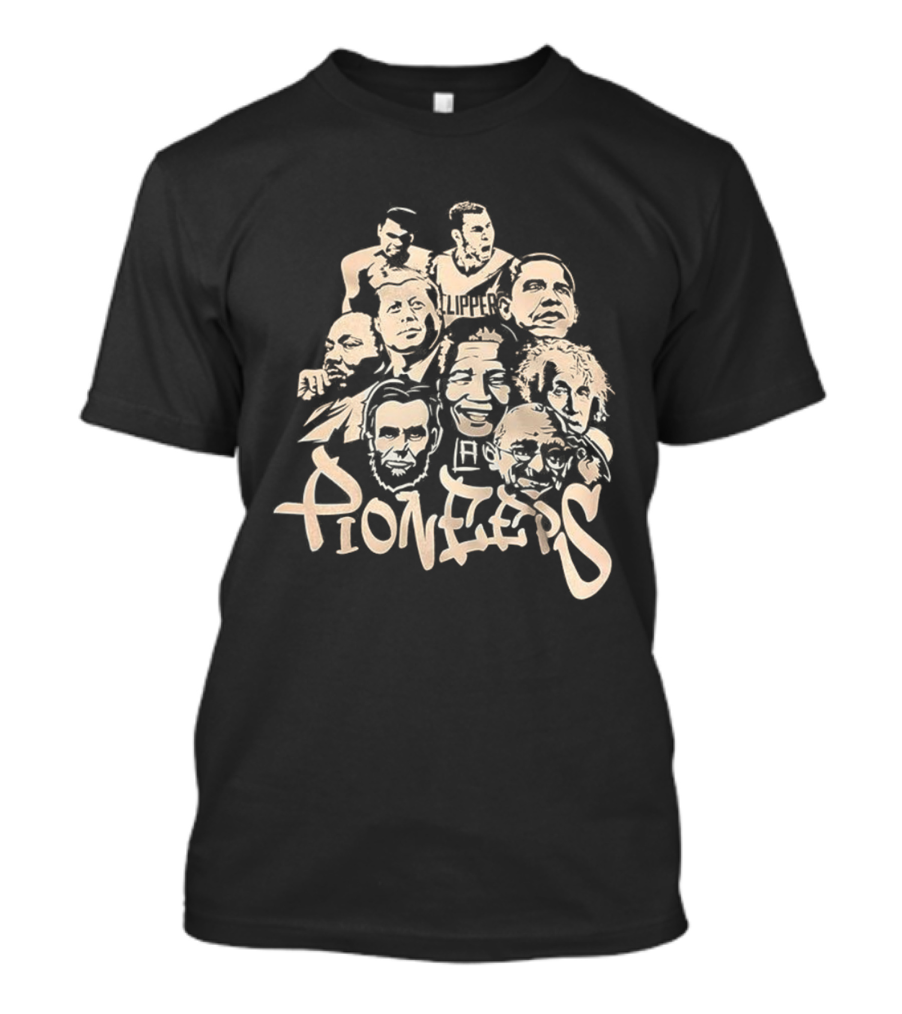 Pioneers MLK Obama Ali JFK Lincoln Gandhi MJ Einstein Mandela T-Shirt