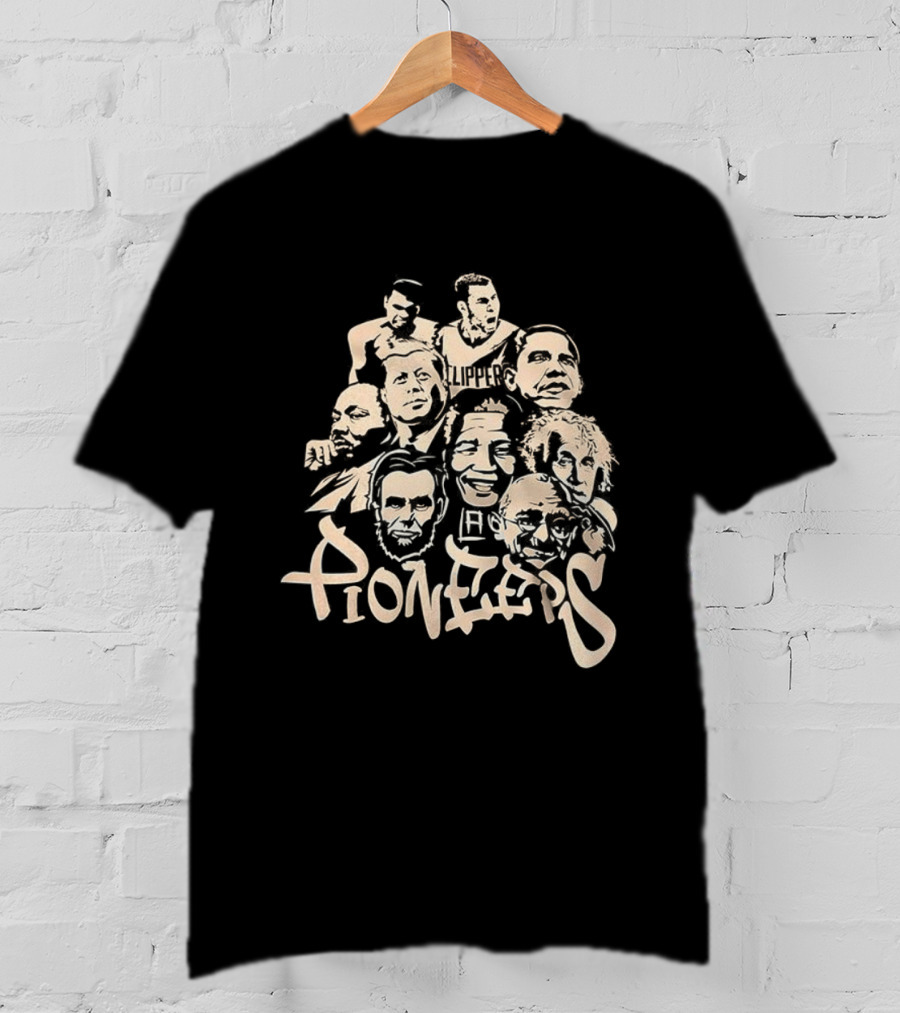Pioneers MLK Obama Ali JFK Lincoln Gandhi MJ Einstein Mandela T-Shirt