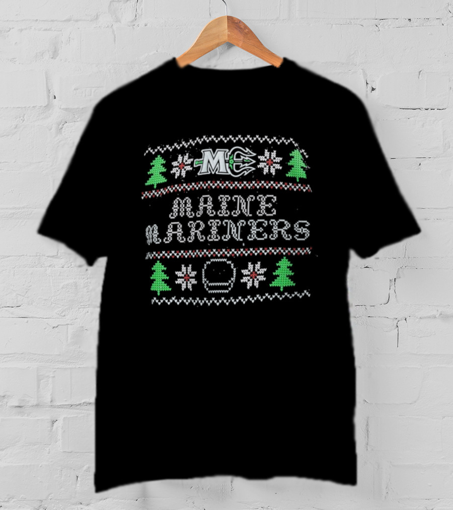 Maine Mariners MG Ice Hockey Christmas Sweater Style T-Shirt