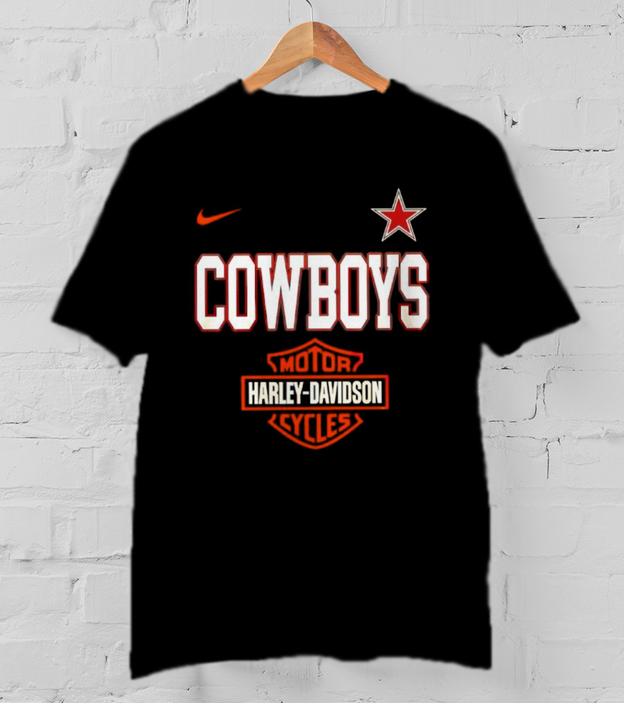 Cowboys Harley Davidson Motor Cycles Nike Star T-Shirt
