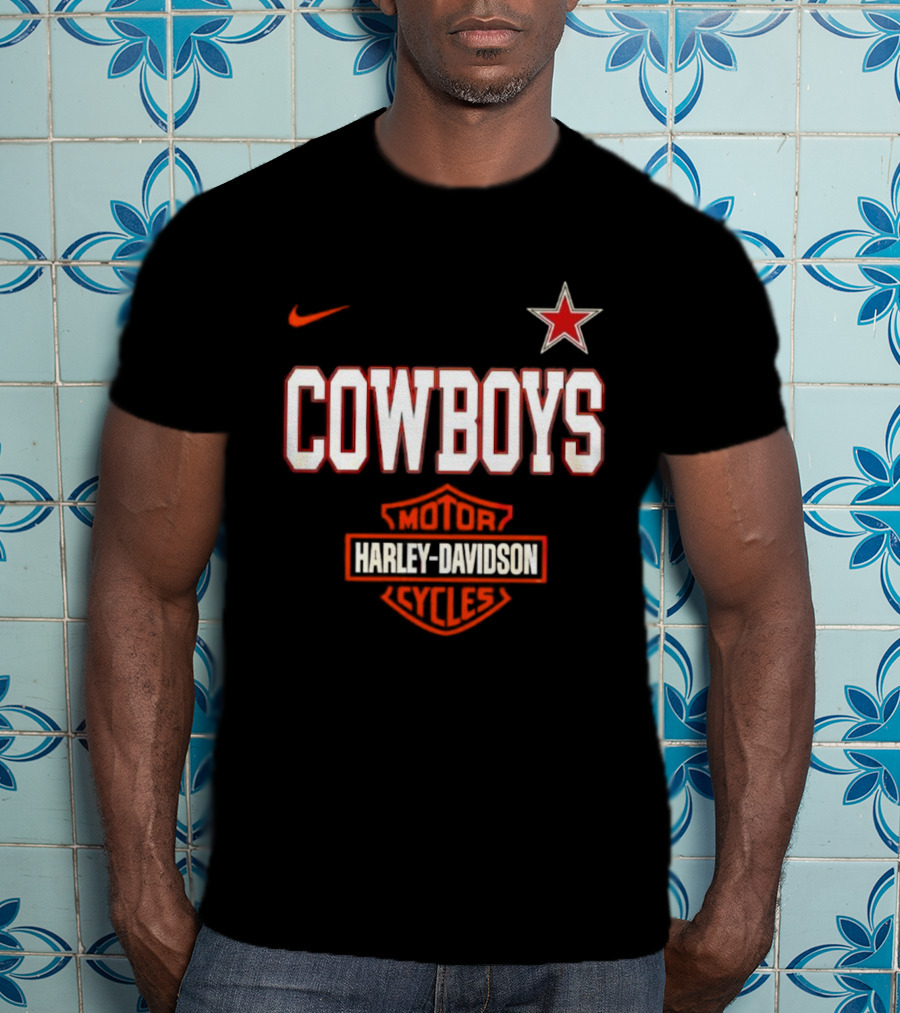 Cowboys Harley Davidson Motor Cycles Nike Star T-Shirt