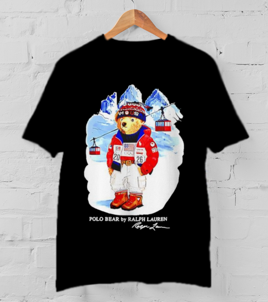 Polo Bear Ralph Lauren Team USA Olympics Winter Ski Mountain Adventure T-Shirt