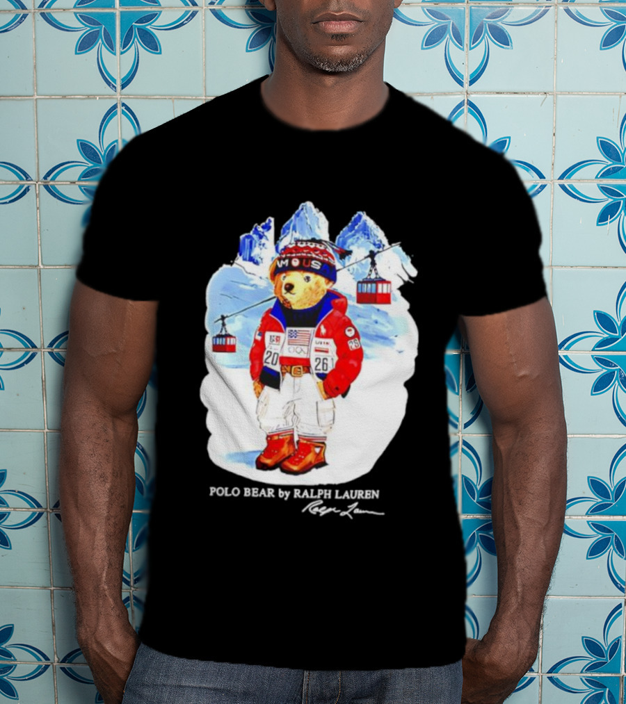 Polo Bear Ralph Lauren Team USA Olympics Winter Ski Mountain Adventure T-Shirt