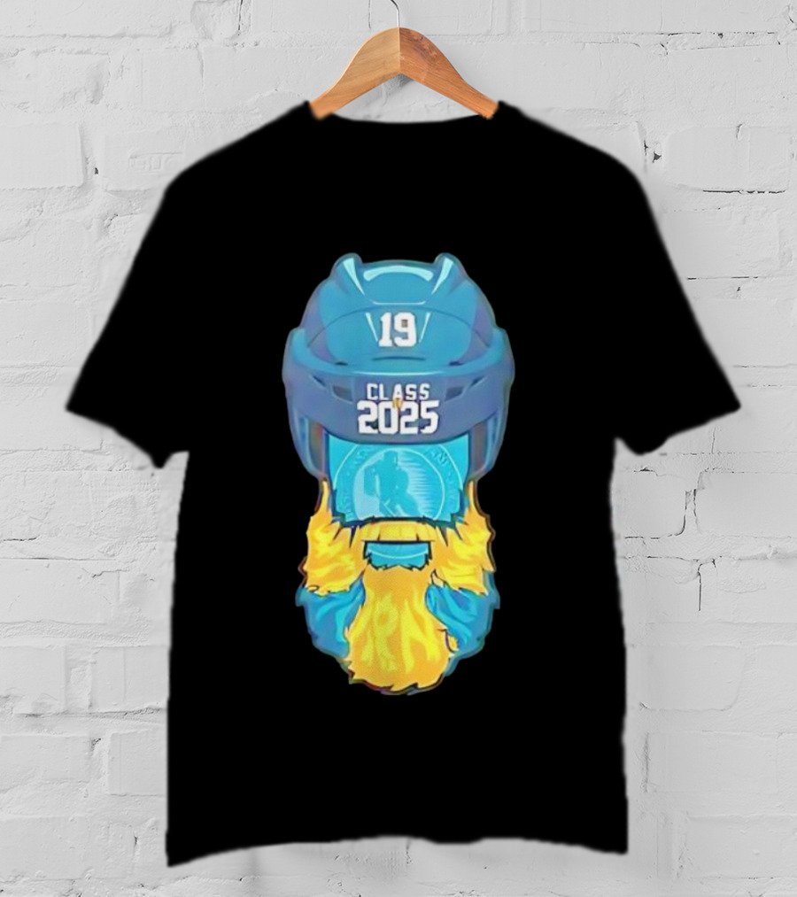 San Jose Sharks 19 Class 2025 Jumbo Beard Hall Of Fame Illustration T-Shirt