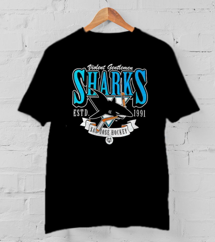 San Jose Sharks Violent Gentlemen ESTD 1991 Distressed T-Shirt