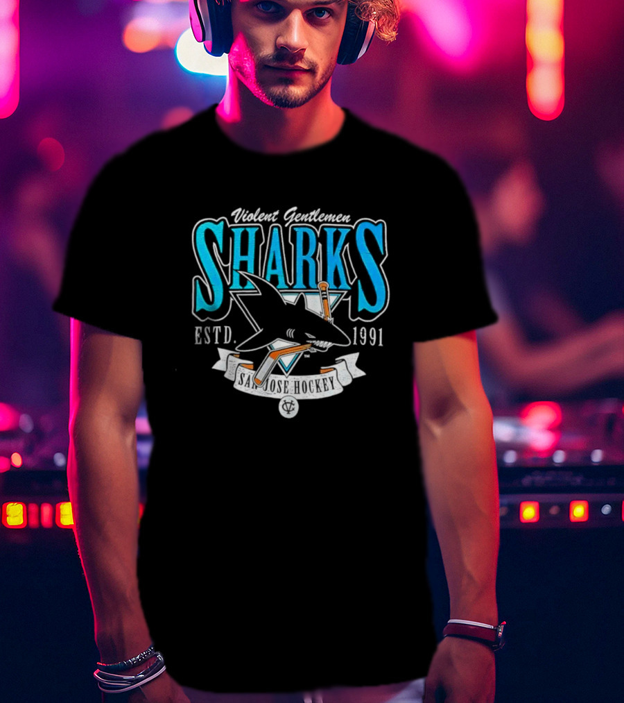 San Jose Sharks Violent Gentlemen ESTD 1991 Distressed T-Shirt
