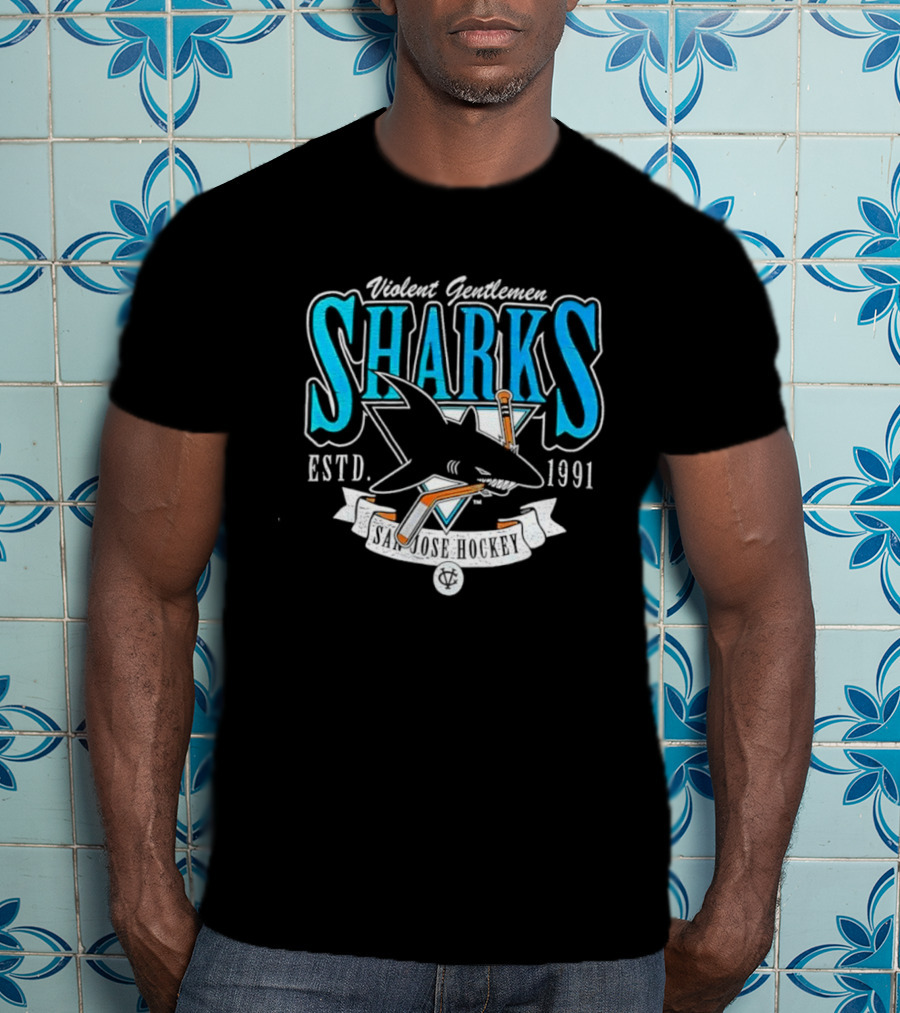 San Jose Sharks Violent Gentlemen ESTD 1991 Distressed T-Shirt