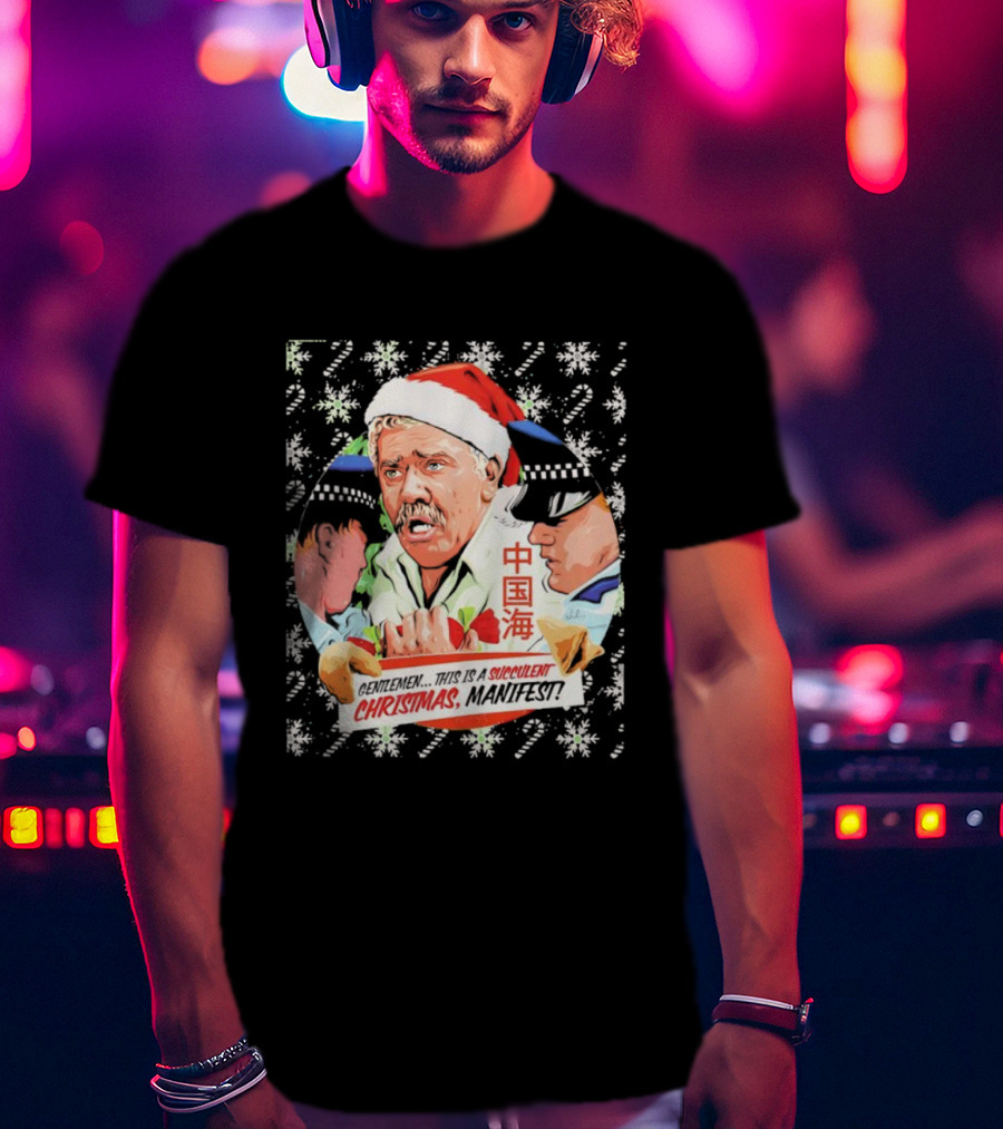 Succulent Chinese Christmas Manifest Gentleman Santa T-Shirt