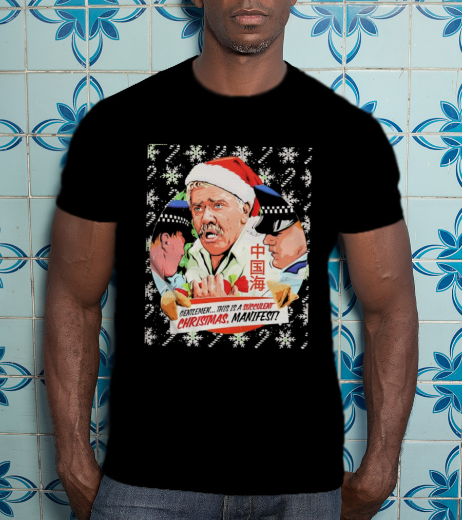Succulent Chinese Christmas Manifest Gentleman Santa T-Shirt