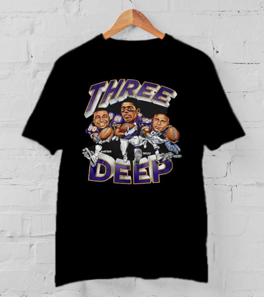 THREE DEEP Carter Moss Reed Football Trio T-Shirt