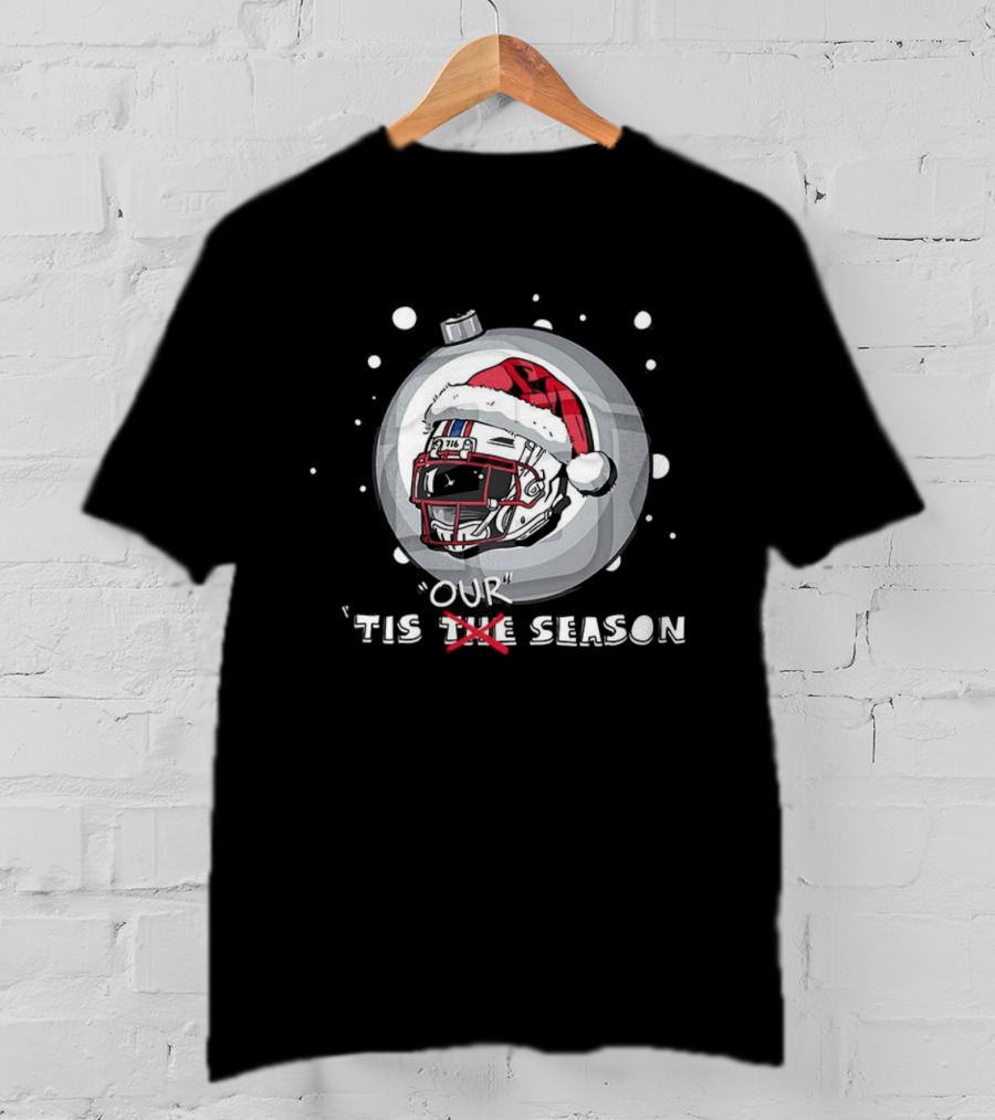 Tis Our Season Buffalo Bills Christmas Helmet Ornament Santa Hat T-Shirt
