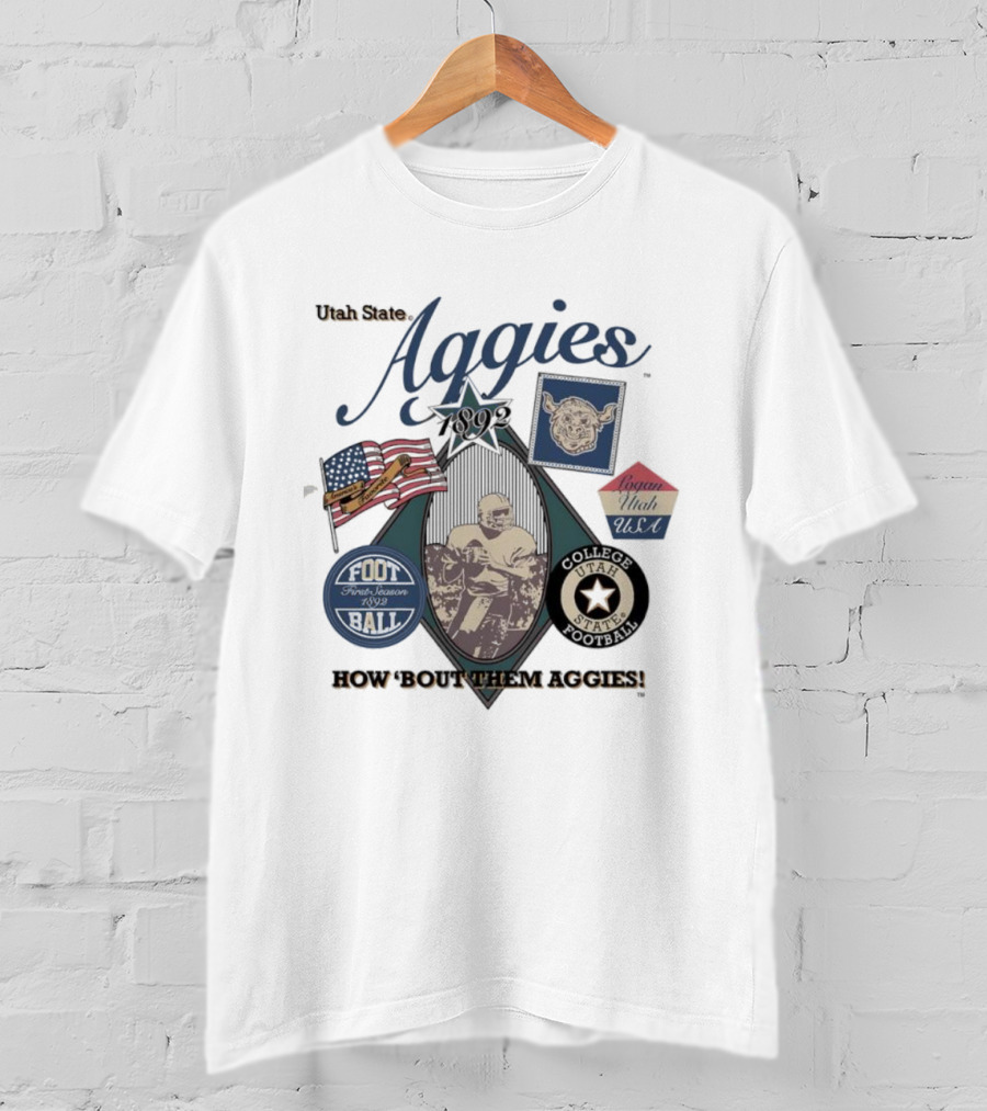 Utah State Aggies 1892 How ’bout Them Aggies Logan Utah USA Football Icons T-Shirt