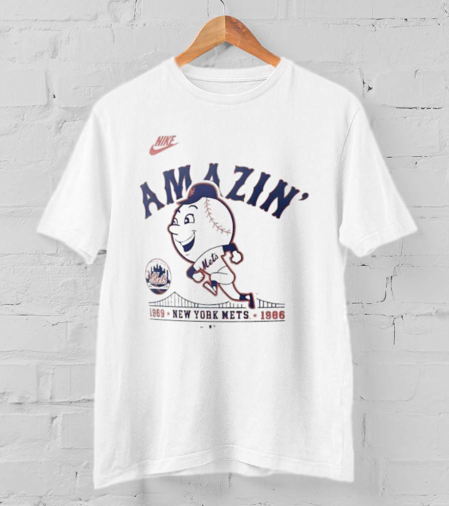 Nike Amazin' New York Mets 1969 1986 Mr. Met T-Shirt