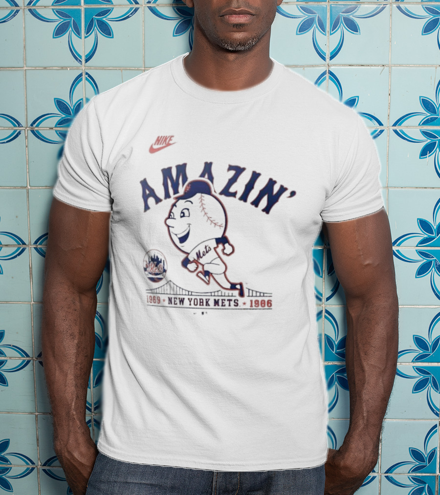Nike Amazin' New York Mets 1969 1986 Mr. Met T-Shirt
