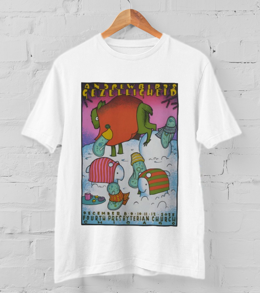 Andrew Bird's Gezelligheid December 8-12 2025 Fourth Presbyterian Church Chicago T-Shirt