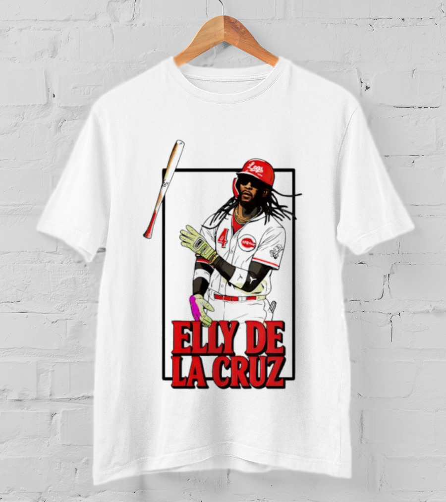 Elly De La Cruz Cincinnati Reds Baseball Player Bat Flip T-Shirt