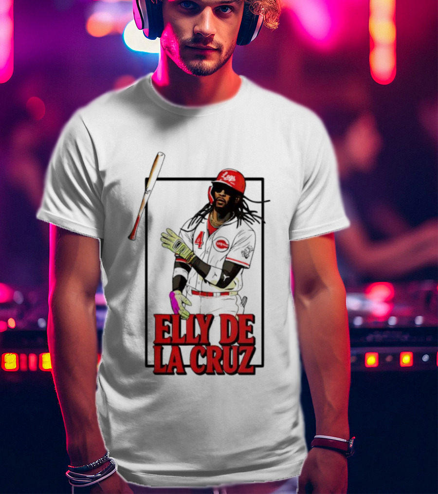 Elly De La Cruz Cincinnati Reds Baseball Player Bat Flip T-Shirt