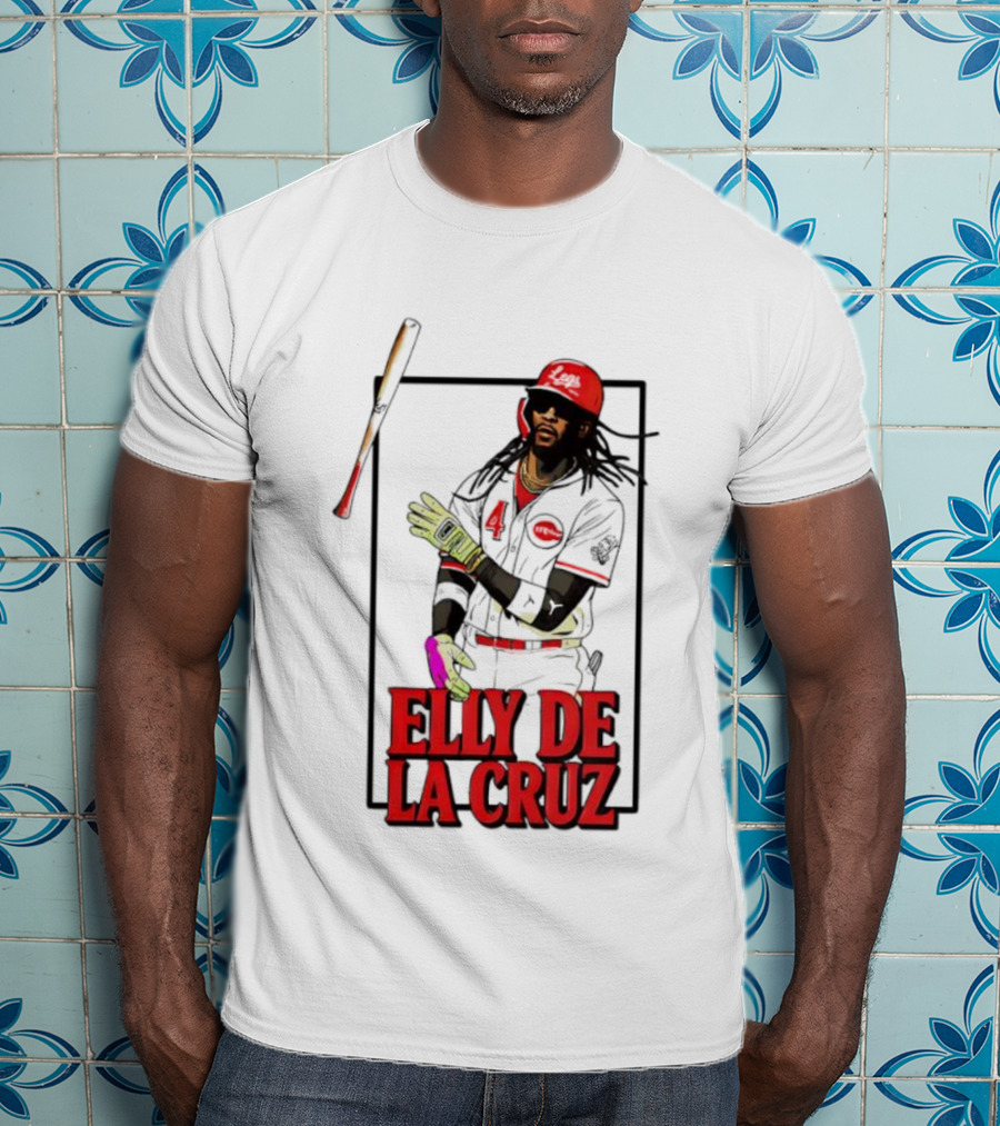 Elly De La Cruz Cincinnati Reds Baseball Player Bat Flip T-Shirt