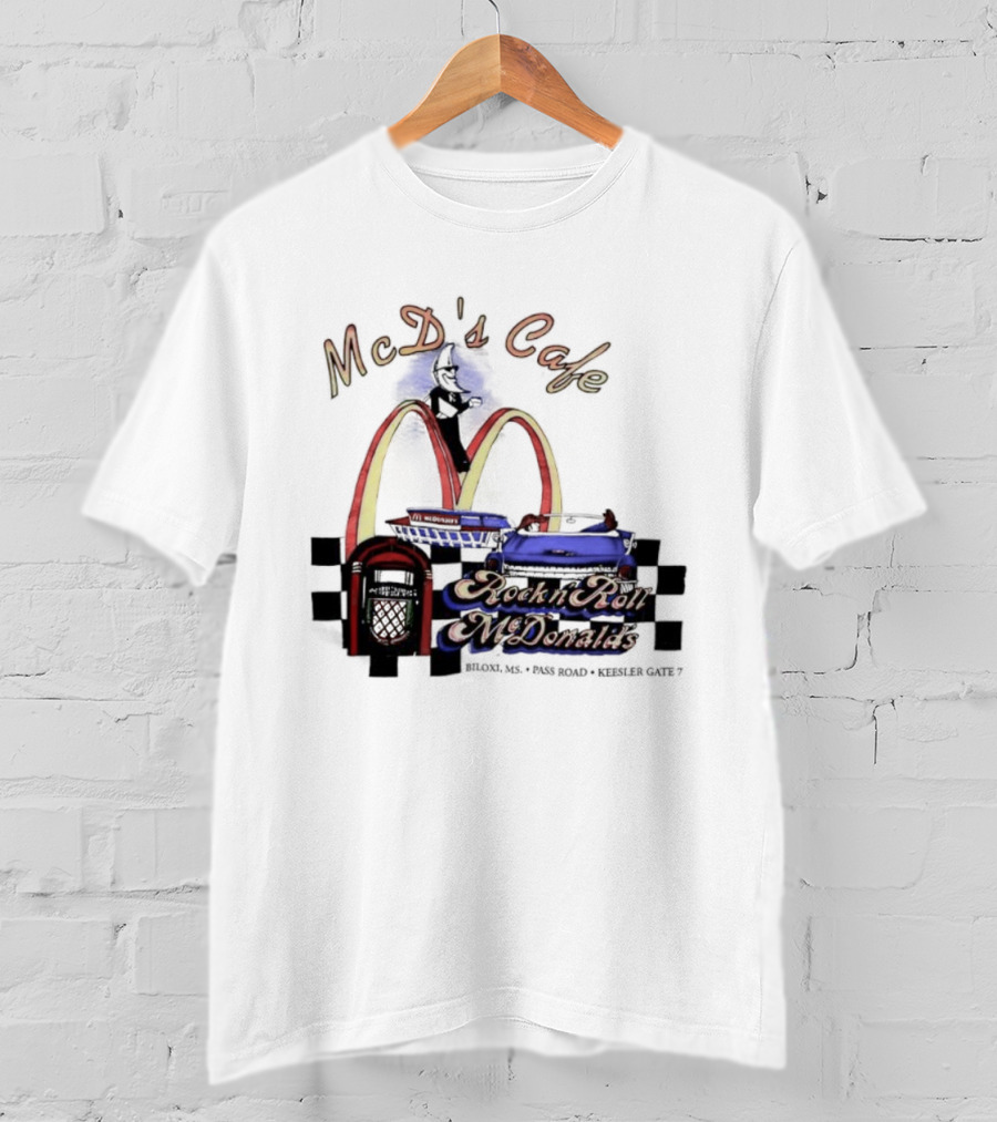 McD's Cafe Rock N Roll McDonald's Vintage Retro Jukebox Classic Arches T-Shirt