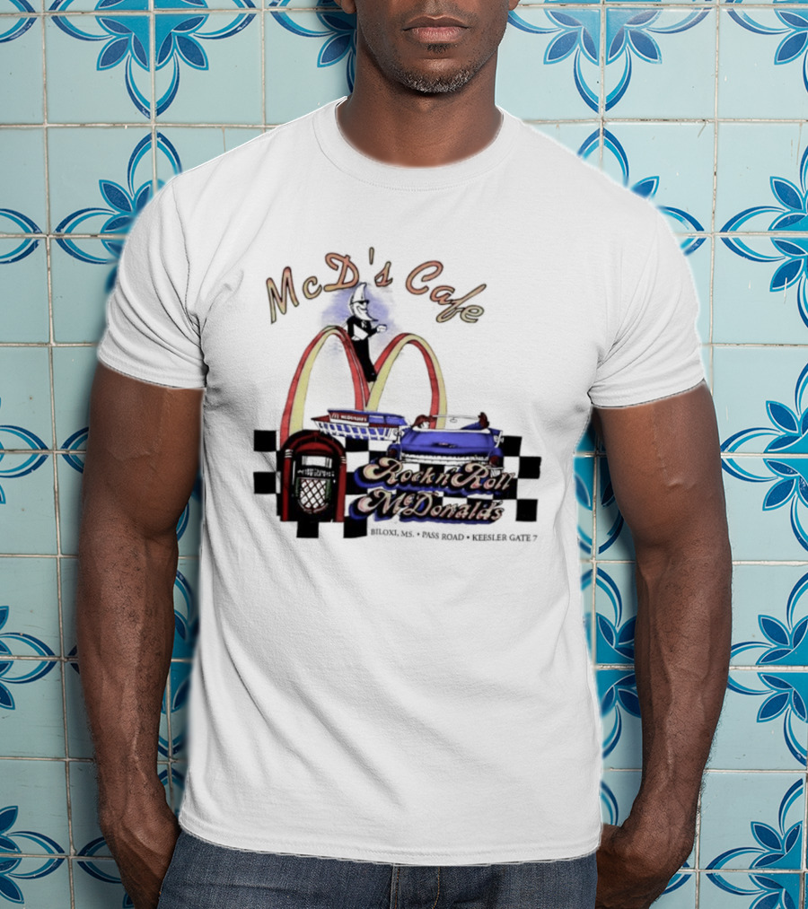 McD's Cafe Rock N Roll McDonald's Vintage Retro Jukebox Classic Arches T-Shirt