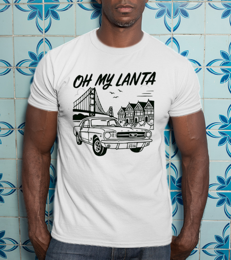 Oh My Lanta San Francisco Classic Car Skyline T-Shirt