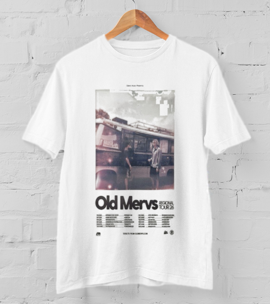 Old Mervs 2026 Regional Tour Bus Scene Retro Style T-Shirt