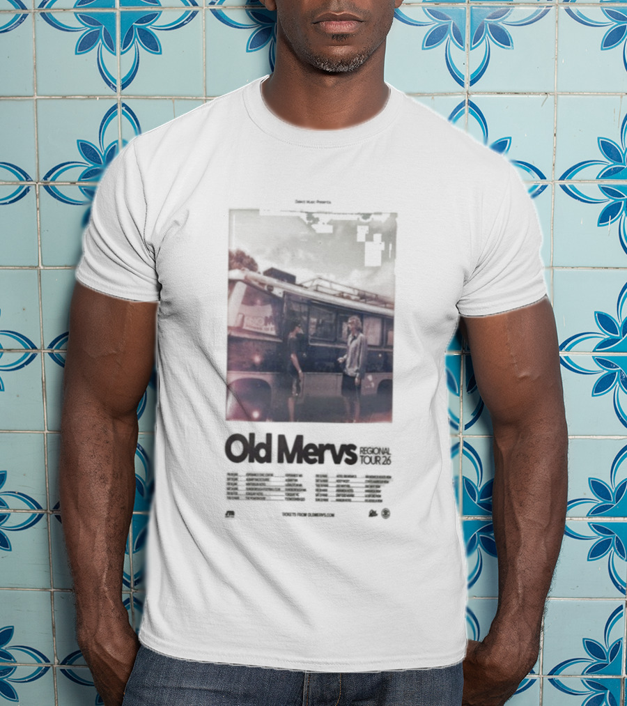 Old Mervs 2026 Regional Tour Bus Scene Retro Style T-Shirt