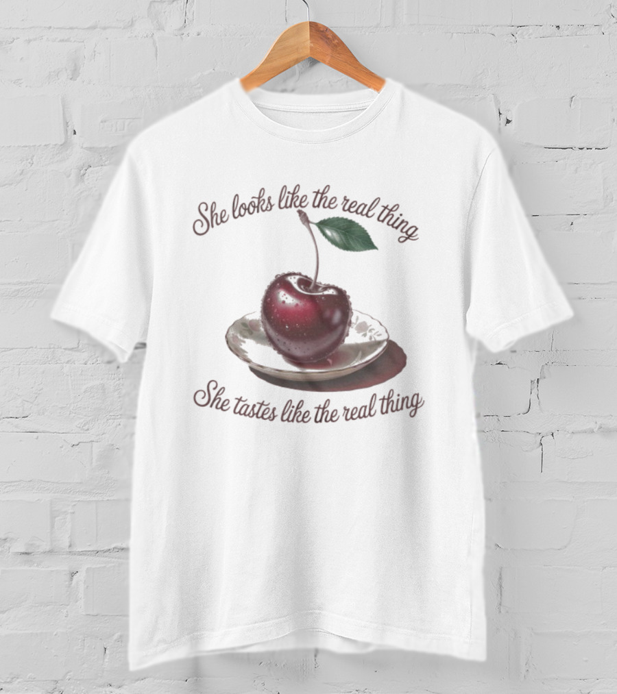 Radiohead She Looks Like The Real Thing Cherry Plate Vintage Style T-Shirt