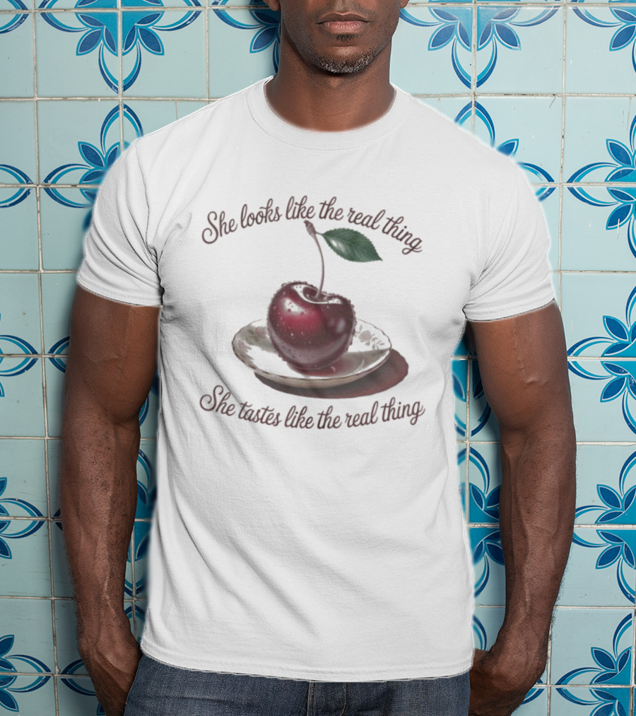 Radiohead She Looks Like The Real Thing Cherry Plate Vintage Style T-Shirt