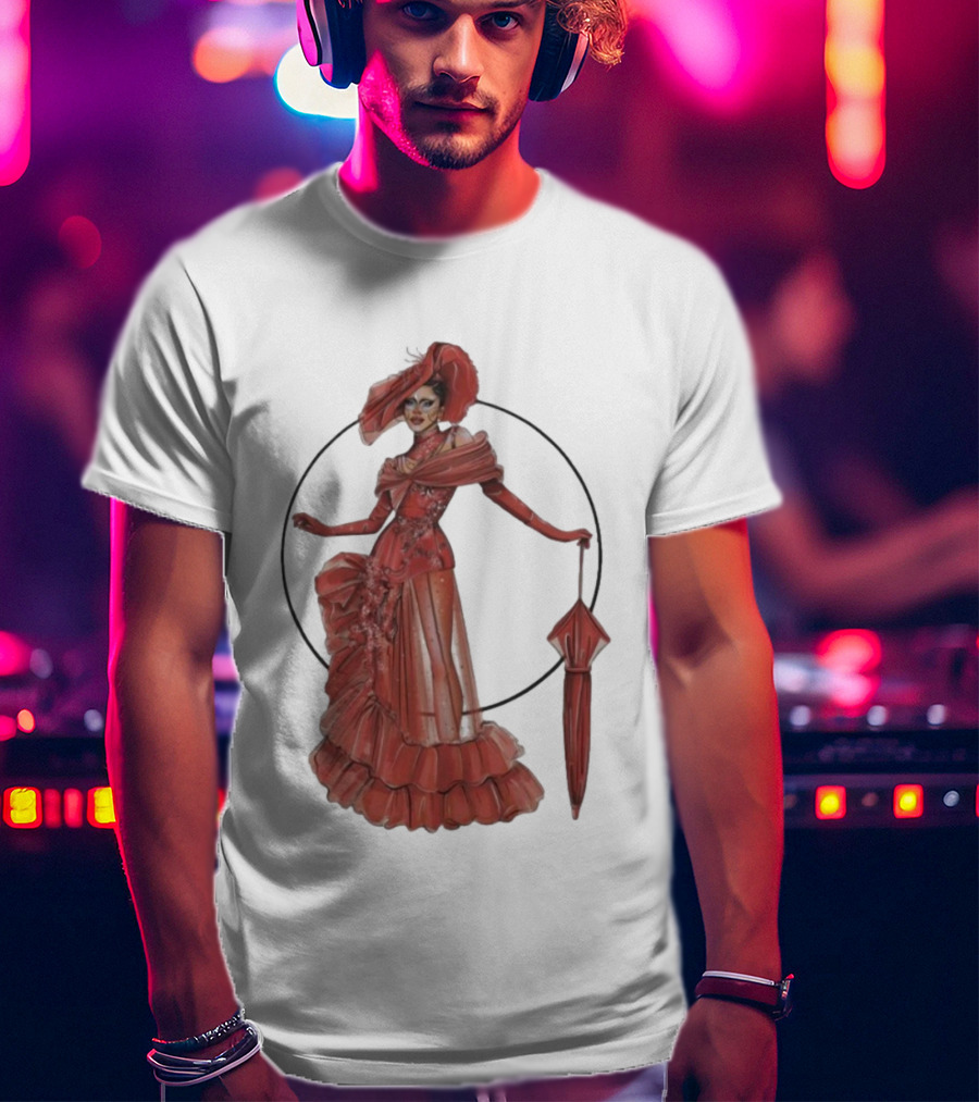 Sasha Colby Parasol Red Gown Elegance T-Shirt