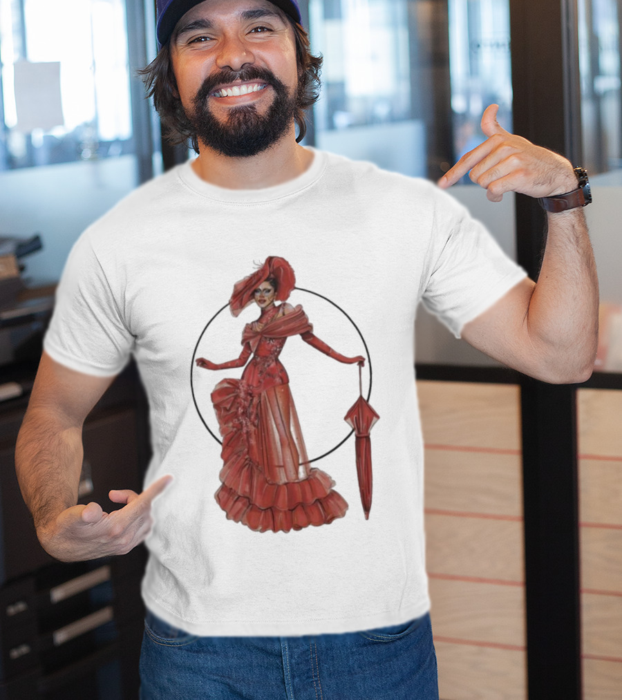 Sasha Colby Parasol Red Gown Elegance T-Shirt