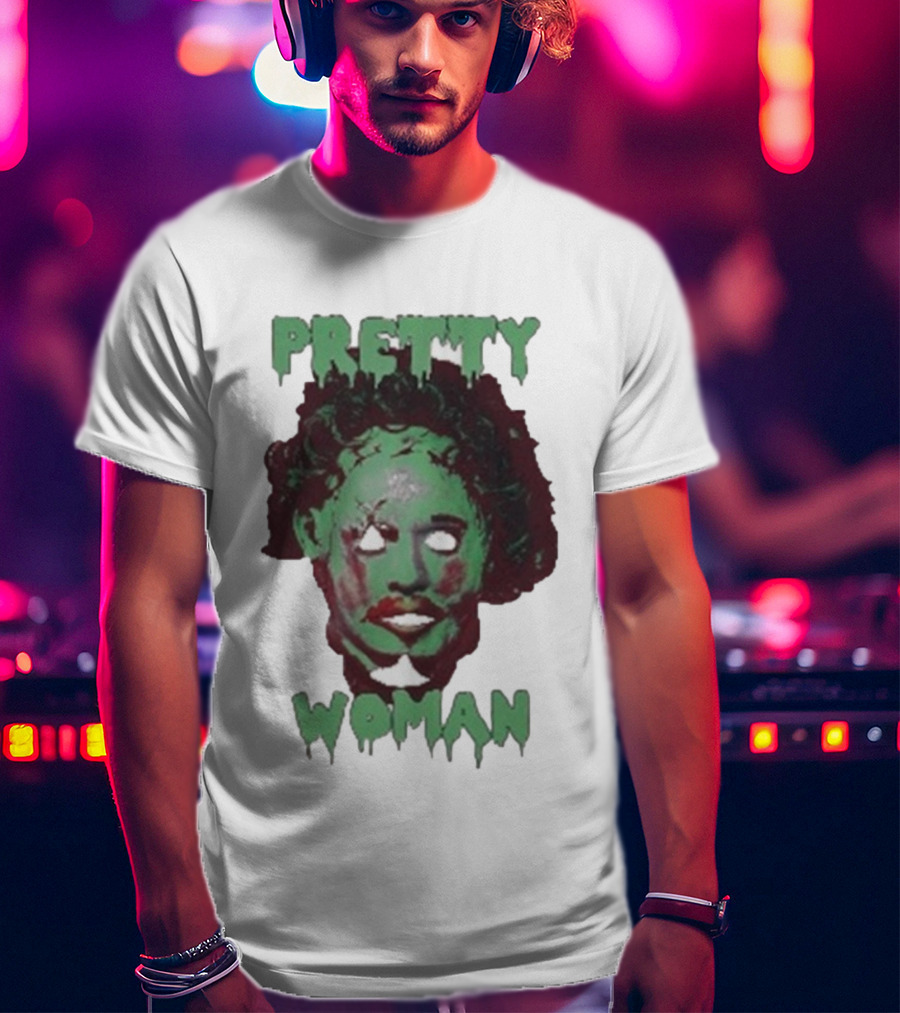 Pretty Woman Texas Chainsaw Massacre Horror Mask T-Shirt