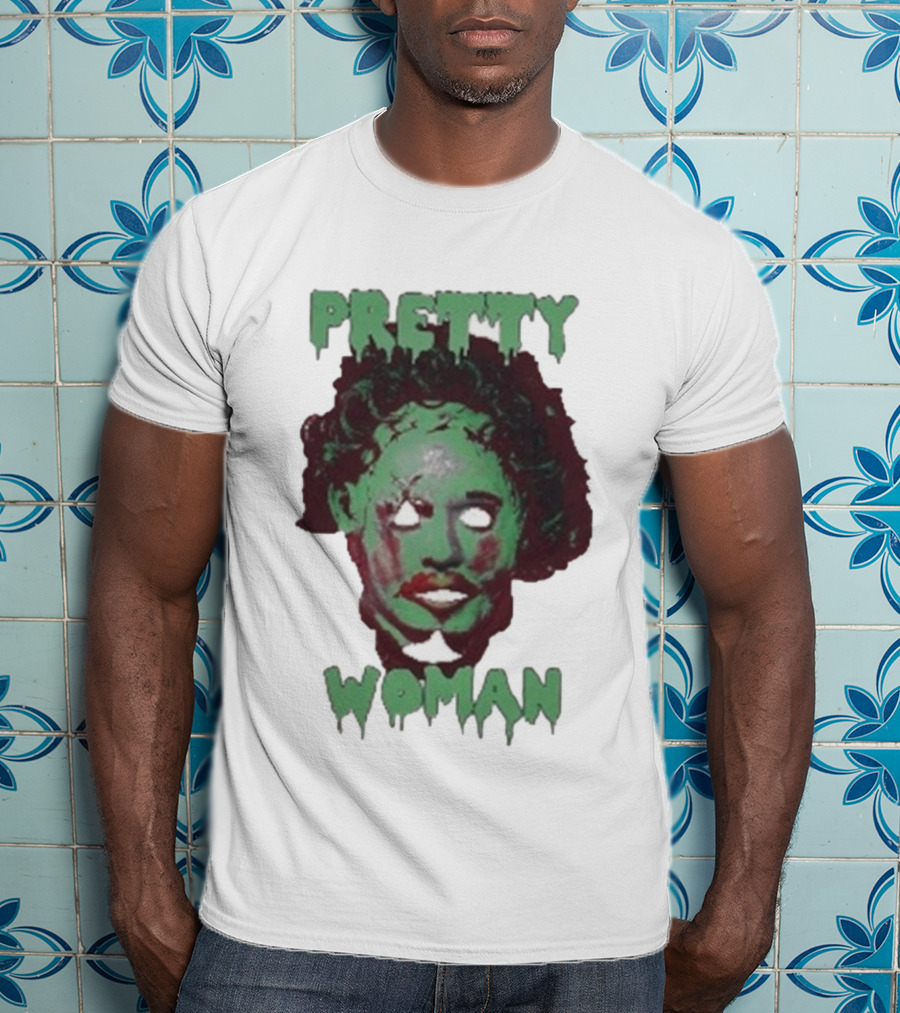 Pretty Woman Texas Chainsaw Massacre Horror Mask T-Shirt