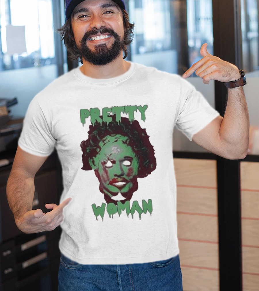 Pretty Woman Texas Chainsaw Massacre Horror Mask T-Shirt