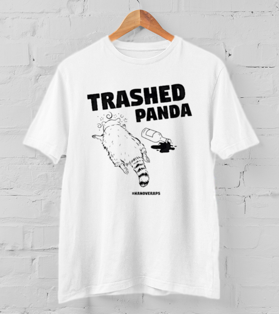 Trashed Panda Hanover Drunk Raccoon Bottle Animal Mischief T-Shirt