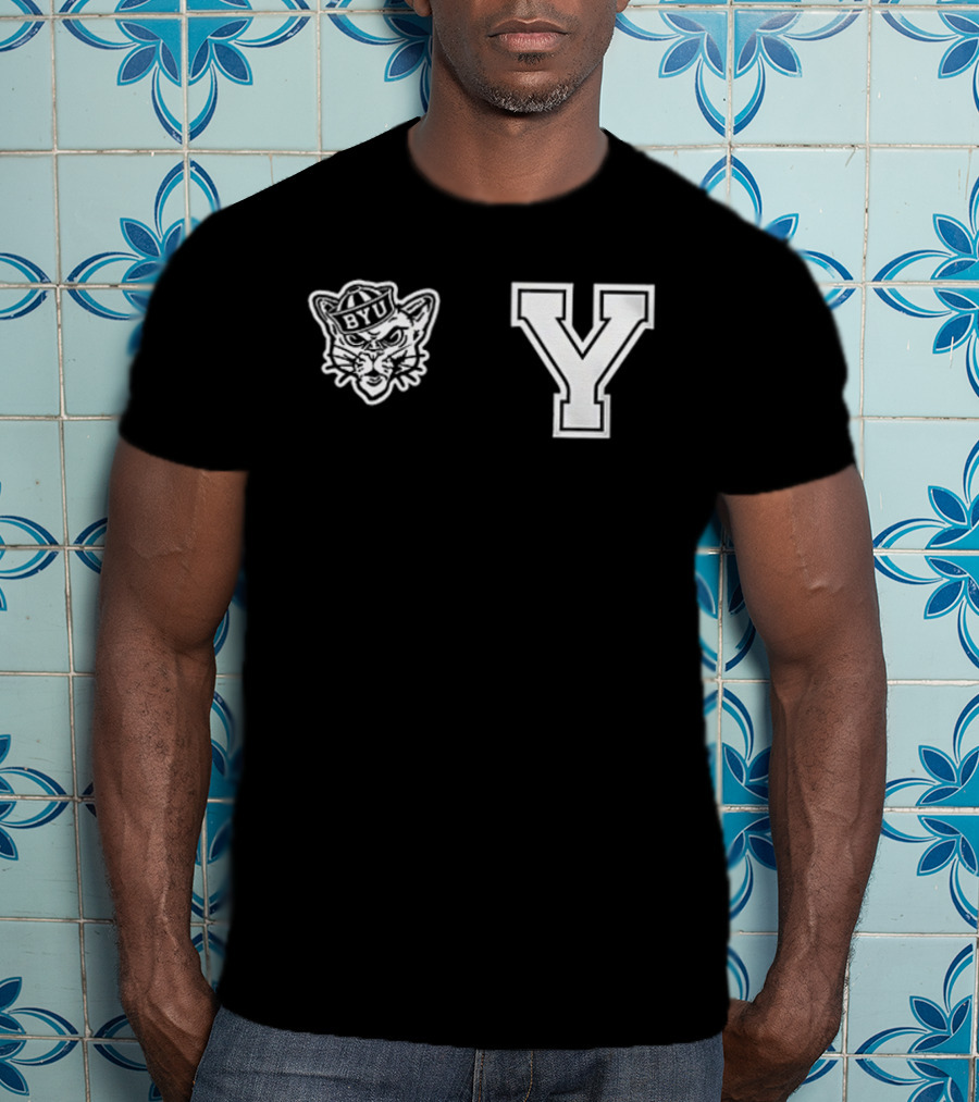 BYU Cougars Brigham Young University Mascot Cosmo Y Logo T-Shirt