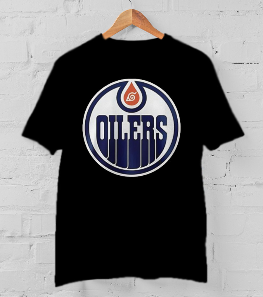 Edmonton Oilers Naruto Shippuden Konoha Collaboration T-Shirt