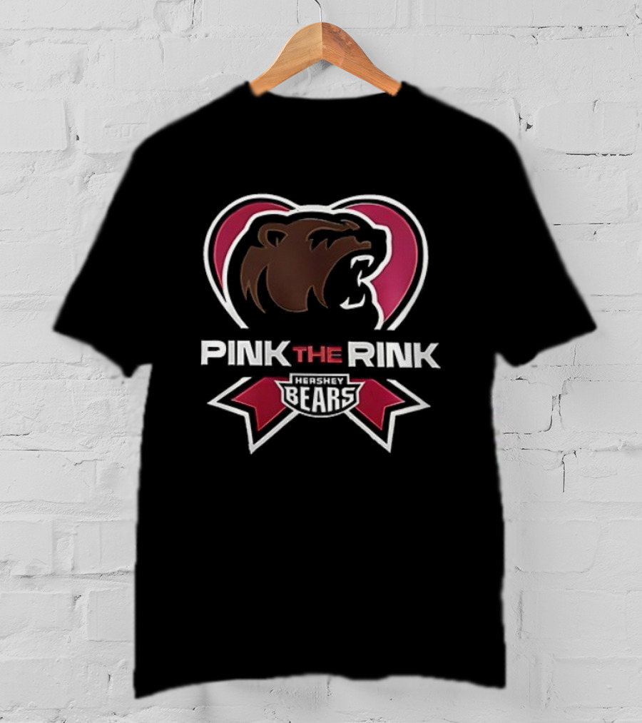 Hershey Bears Pink The Rink Event Heart Ribbon T-Shirt