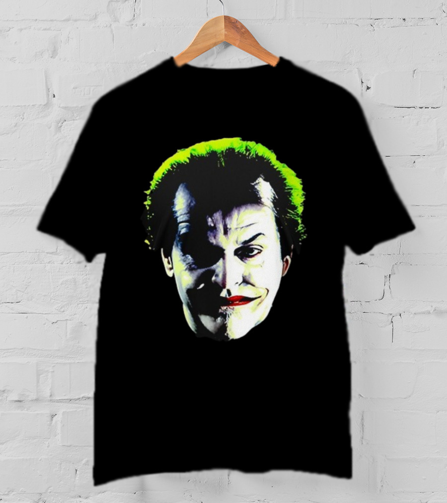 Jack Nicholson Joker Green Hair Batman Villain Face T-Shirt