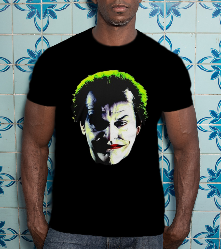 Jack Nicholson Joker Green Hair Batman Villain Face T-Shirt
